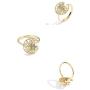 Moon Star Fidget Ring Womens Wedding Band Cubic Zirconia Spinner Ring Girls Rotatable Rings Relieving Anxiety and Stress, Gold Color