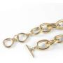 Cool Punk Wide Cuban Link Chain Bracelet Gold Plated Stainless Steel Oval Adjustable CZ Bracelet Costume Jewelry for Women Girls Birthday Gifts