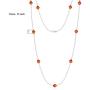 Swarovski Station Necklace Sterling Silver for Women 18 Inches Long Chain Necklace with Swarovski Crystals