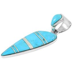 Turquoise Pendant Necklace in Sterling Silver 925 & Genuine Turquoise (Select Style)
