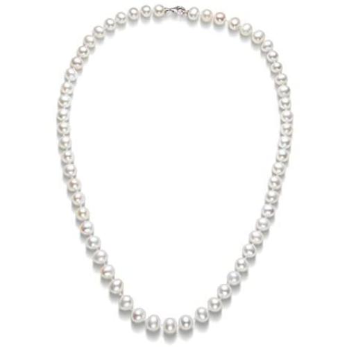 Pearl Strands Necklace Freshwater Long Pearls Bead Necklace for Women Costume Wedding Classic Pearl Jewelry Gift 6-7mm/7-8mm/8-9mm/9-10mm/10-11mm