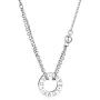 Solid Sterling Silver Circle''LOVE'' Engraved Annulus Pendant Necklace 18''+2'' Extender