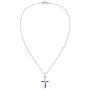 AeraVida Ankh Hieroglyph Eternal Life Simulated Blue Lapis-Lazuli .925 Sterling Silver Pendant Necklace