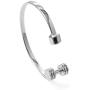 Cuff Dumbbell bracelet Rhodium fitness jewelry fitness gift fitness bracelet fitlife bracelet barbell fit
