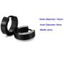 Unique Small Stainless Steel Hoop Earrings for Men Black Huggie Earrings, Hypoallergenic Urban Hoop Dangle Earrings Jewelry, 1 Pairs