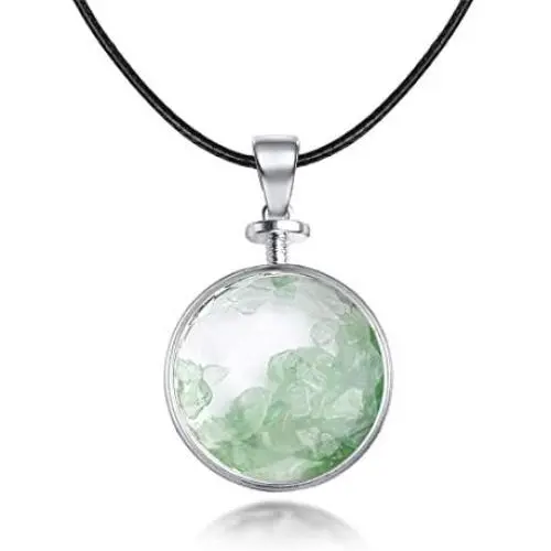 Wishing Bottle Pendant Necklace Chakra Stone Reiki Wicca Stones Womens Chakra Balance Healing Stone,Energy Pendant Jewelry with Stainless Steel Chain Gift Box Wishing Bottle Pendant Necklace Chakra Stone Reiki Wicca Stones Womens Chakra Balance Healing Stone,Energy Pendant Jewelry with Stainless Steel Chain Gift Box