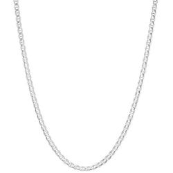 3mm .925 Sterling Silver Flat Mariner Link Anchor Chain Necklace