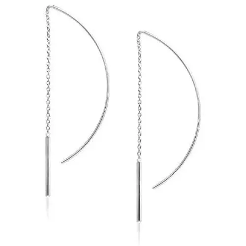 Big Apple Hoops- High Polish Sterling Silver 60mm Long Chain Tassel Threader Drop Dangle Earrings Made from Real Solid 925 Sterling Silver in 2 Color Rose or Yellow Gold Gift for Men, Teens, Women Big Apple Hoops- High Polish Sterling Silver 60mm Long Chain Tassel Threader Drop Dangle Earrings Made from Real Solid 925 Sterling Silver in 2 Color Rose or Yellow Gold Gift for Men, Teens, Women