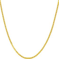 Lifetime Jewelry 1.5mm Flat Mariner Necklace for Women and Men 24k Gold Plated