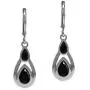 Silvershake Natural Black Spinel 925 Sterling Silver Contemporary Leverback Earrings