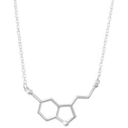 Altitude Boutique Happiness Serotonin Molecule Necklace, Serotonin Neurotransmitter Necklace, Science Jewelry for Science Lovers (Silver, Gold)