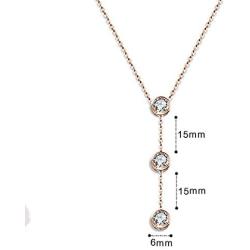 Jude Jewelers Stainless Steel Cubic Zircon Solitaire V Shape Chain Collar Necklace