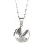 Beaux Bijoux Sterling Silver Fortune Cookie Locket Pendant with 18'' Chain