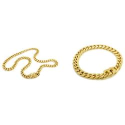 Bling Bling NY Solid 14k Yellow Gold Finish Stainless Steel 10mm Thick Miami Cuban Link Chain Box Clasp Lock