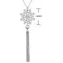 S925 Sterling Silver Snowflake Snow Long Sweater Chain Statement Tassel Fringe Necklace Pendant for Women Girl S925 Sterling Silver Snowflake Snow Long Sweater Chain Statement Tassel Fringe Necklace Pendant for Women Girl
