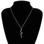 Silver Snake Necklace Serpent Pendant Necklace For Women Gothic Vintage Animal Jewelry (silver)