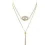 Gold Evil Eye Lariat Necklace for Women 18K Gold Plated Sliding Adjustable Chain Choker Jewelry Gold Evil Eye Lariat Necklace for Women 18K Gold Plated Sliding Adjustable Chain Choker Jewelry