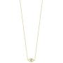 GELIN 14k Solid Gold 0,01 ct Diamond Open Evil Eye Pendant Necklace for Women, 18''