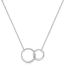Lcherry The Knot of Friendship Necklace S925 Sterling Silver Two Interlocking Infinity Double Circles Necklace Friend Jewelry for Women