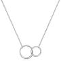 Lcherry The Knot of Friendship Necklace S925 Sterling Silver Two Interlocking Infinity Double Circles Necklace Friend Jewelry for Women