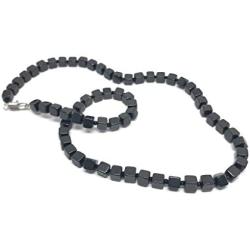 Karelian Heritage Shungite Stone Beaded Necklace Jewelry, Root Chakra Balancing