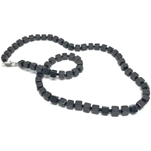 Karelian Heritage Shungite Stone Beaded Necklace Jewelry, Root Chakra Balancing Karelian Heritage Shungite Stone Beaded Necklace Jewelry, Root Chakra Balancing