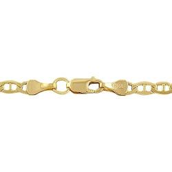 14K Yellow Gold Filled Solid Mariner Chain Necklace, 3.2mm Wide