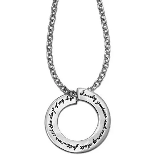 BB Becker Goodness & Mercy Sterling Silver Necklace - Psalm Quote, Religious, Inspirational BB Becker Goodness & Mercy Sterling Silver Necklace - Psalm Quote, Religious, Inspirational