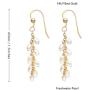 Pearl Drop Dangle Earrings for Women 14K Gold Filled Small Real White Freshwater Cultured Pearl Earrings COMOTO Jewelry
