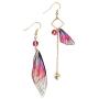 D.Rosse Unique Asymmetry Big Monarch Colorful Butterfly Wing Drop Dangle Earrings Crystal Dragonfly Wing Earrings Fashion Insect Jewelry For Women Girls Teens Gifts