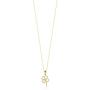 Gelin 14k Real Gold Cubic Zirconia Good Luck Four Leaf Heart Simple Clover Chain Necklace - Women Certified Mothers Day Fine Jewelry Gift, 18 inch