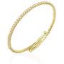 ACCESS 18K Gold Plated 2MM Cubic Zirconia Jewelries Bracelet 1-Row Fashion Accessories Tennis Bangle for Women, Inner Diameter 2.2 inch