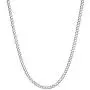 White Gold Plated 3mm 4mm Solid Sterling Silver .925 Cuban Curb Link Chain Necklace White Gold Plated 3mm 4mm Solid Sterling Silver .925 Cuban Curb Link Chain Necklace
