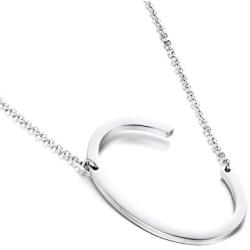 Fashionalife Birthday Gift for Girls Necklace for Women 26 Letters Initial Pendant Script Stainless Steel Jewelry