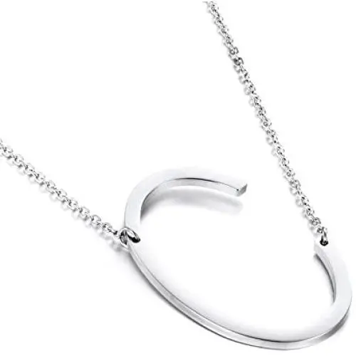 Fashionalife Birthday Gift for Girls Necklace for Women 26 Letters Initial Pendant Script Stainless Steel Jewelry