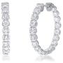 La Joya 3/4-2 Carat Total Weight (ctw) Lab Grown Diamond Hoop Earrings for Women- White Rhodium or Yellow Gold Plated 925 Sterling Silver Earrings - With Superior GH Color And SI Clarity Diamonds