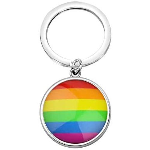 WSNANG Gay Lesbian Pride Keychain LGBT Relationship Love is Colorful Jewelry Bisexual Pride Gift Transgender Pride Gift