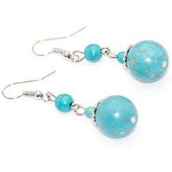 Heavstjer Fashion Piercing Jewelry Turquoise Ball Teardrop Dangle Drop Earrings