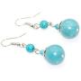 Heavstjer Fashion Piercing Jewelry Turquoise Ball Teardrop Dangle Drop Earrings