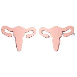 Tiny Uterus Earrings Simple Stainless Steel Ear Studs Anatomic Stud Earrings for Women