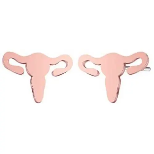 Tiny Uterus Earrings Simple Stainless Steel Ear Studs Anatomic Stud Earrings for Women Tiny Uterus Earrings Simple Stainless Steel Ear Studs Anatomic Stud Earrings for Women