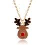 4 Pcs Dainty Christmas Jewelry Sets Christmas Tree Jingle Bells Brown Reindeer Pendant Necklaces Earrings Rings Bracelets Set Christmas Jewelry Set Gifts for Women Girls