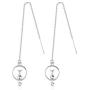 HZJCC White gold plated Cat dangle Earrings for women long chain drop earrings Tassels Jewelry