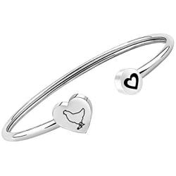 Pet Lover Gift Poultry Lover Gift Chicken Charm Chicken Gifts Chicken Jewelry Bird Cuff Bracelet