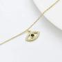 Yafeeso Solid 14K Gold Evil Eye Bracelet 5A Cubic Zirconia Link Protection Bracelet Anniversary Birthday Jewelry Gifts for Her, 6.5+2 Inch