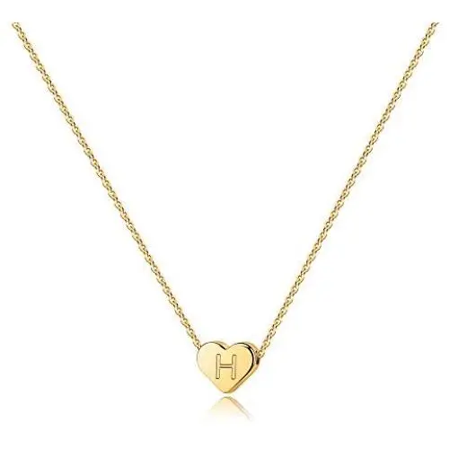 Heart Initial Necklaces for Women Girls - 14K Gold Filled Heart Pendant Letter Alphabet Necklace Tiny Initial Necklaces for Women Kids Child Heart Letter Initial Necklace Birthday Gifts for Girls