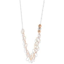 Silpada Plumeria Two-Tone Ringed Necklace in Sterling Silver & 14K Rose Gold Plate, 17'' + 2.5''