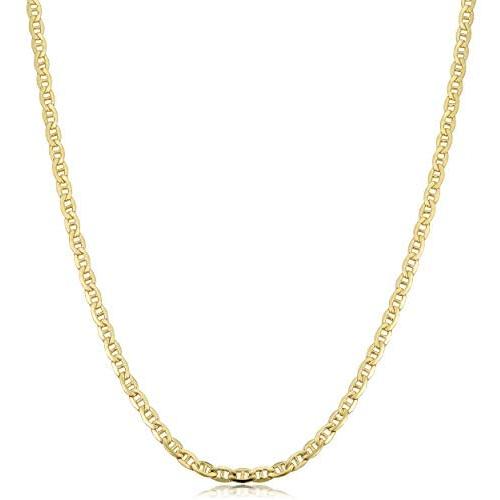 Kooljewelry 14k Yellow Gold Filled 3.3 mm Mariner Link Necklace (18, 20, 22, 24, 30 or 36 inch)