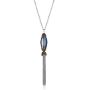 West Coast Jewelry | ELYA Faceted Crystal Stainless Steel Tassel Pendant Necklace