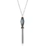 West Coast Jewelry | ELYA Faceted Crystal Stainless Steel Tassel Pendant Necklace West Coast Jewelry | ELYA Faceted Crystal Stainless Steel Tassel Pendant Necklace